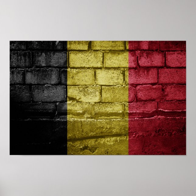 Poster Parede de bandeira da Bélgica (Frente)