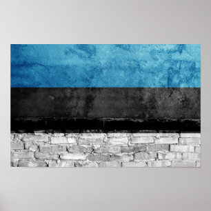 Poster Parede de bandeira da Estônia