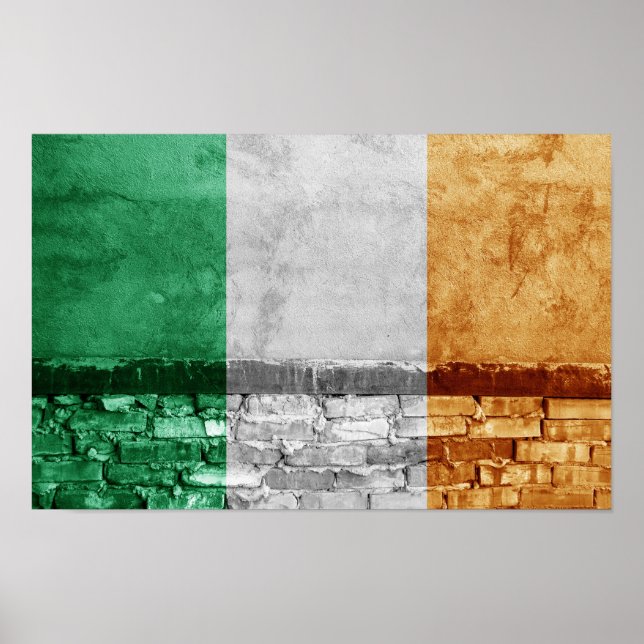 Poster Parede de bandeira da Irlanda (Frente)
