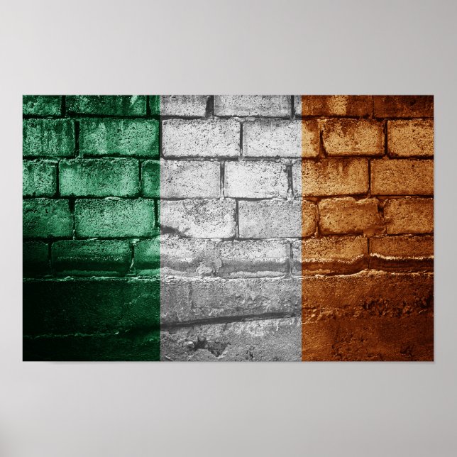 Poster Parede de bandeira da Irlanda (Frente)