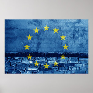 Poster Parede de bandeira da UE