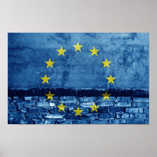 Poster Parede de bandeira da UE (Frente)