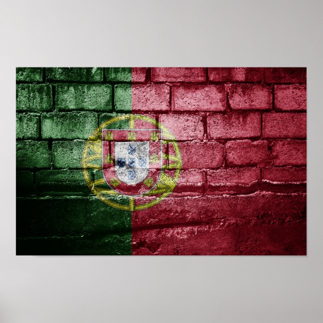 Poster Parede de bandeira de Portugal (Frente)