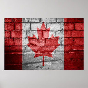 Poster Parede de bandeira do Canadá