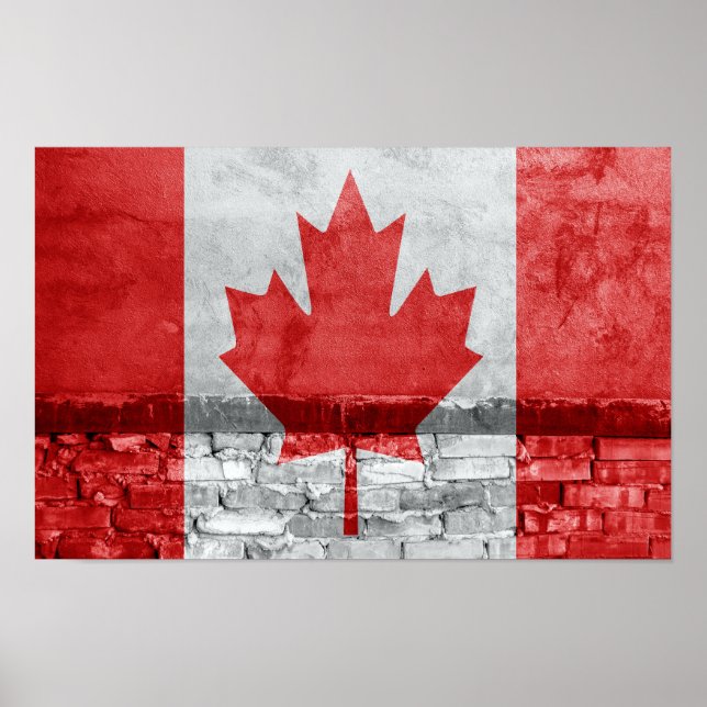 Poster Parede de bandeira do Canadá (Frente)