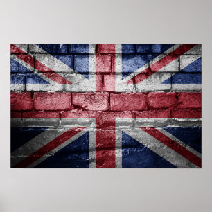 Poster Parede de bandeira do Reino Unido