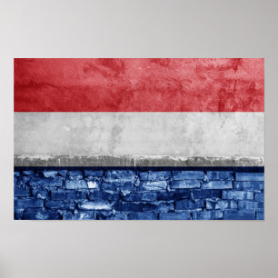 Poster Parede de bandeira dos Países Baixos