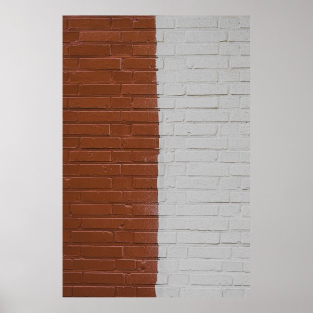 Poster Parede de betão castanho e branco (Frente)