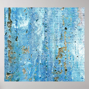 Poster Parede de concreto texturizada, manchas de ferruge