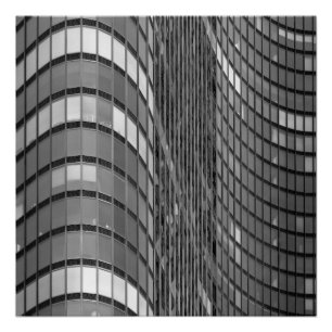 Póster Parede de cortina de aço e de vidro de moderno