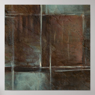 Póster Parede de de tijolos de Cinza