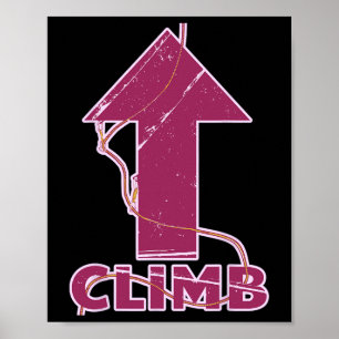 Poster Parede de Escalada Corda e Quickdraws