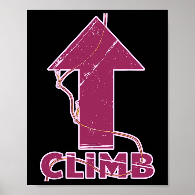 Poster Parede de Escalada Corda e Quickdraws  (Frente)