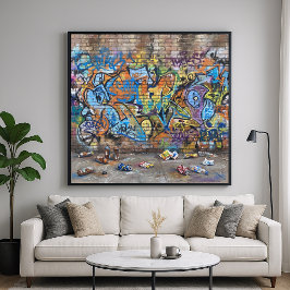 Poster Parede de Grafite - Estilo de Arte Urbana Pintura