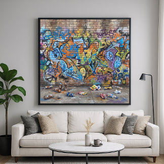 Poster Parede de Grafite - Estilo de Arte Urbana Pintura