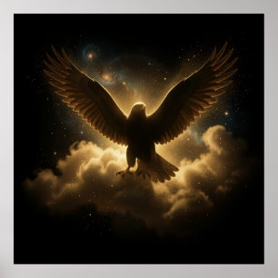 Poster Parede de Herança Ilíria de Luxo Preto e Dourado
