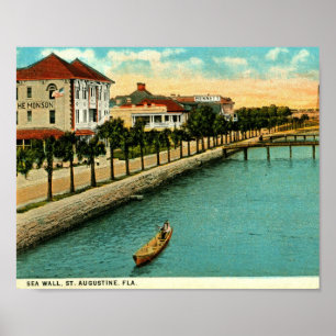 Póster Parede de mar, vintage de St Augustine, Florida