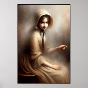 Poster Parede de Menina Assustadora da Era Vitoriana