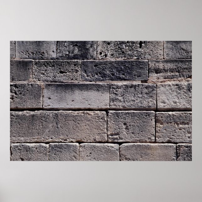 Póster Parede de pedra antiga, Phaistos, Creta, Grécia (Frente)