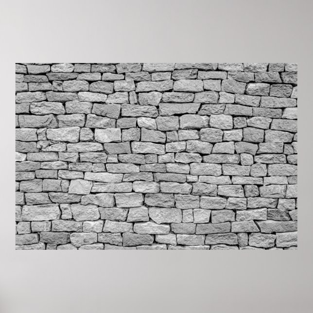 Poster Parede de pedra cinza como um fundo abstrato. (Frente)
