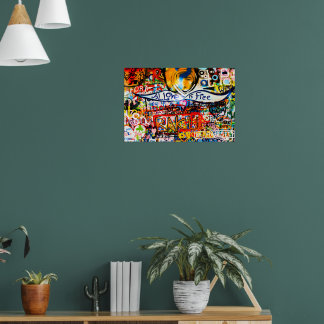 Poster Parede de raffiti colorida, arte de rua