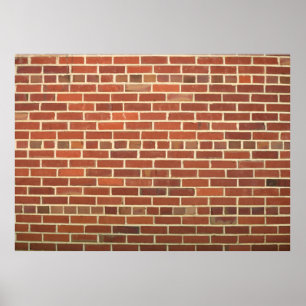 Poster Parede de tijolo vermelho velha