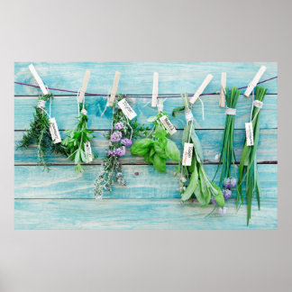 Poster Parede de turquesa russa com ervas aromáticas