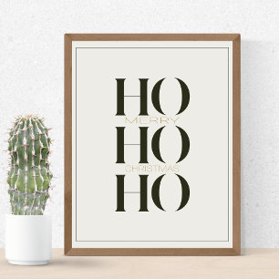 Poster Parede Gráfica "HO HO HO" Verde de Pinho Escuro Mi
