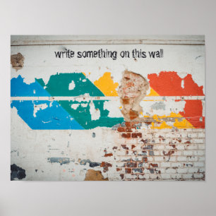 Poster Parede pintada antiga com grafite