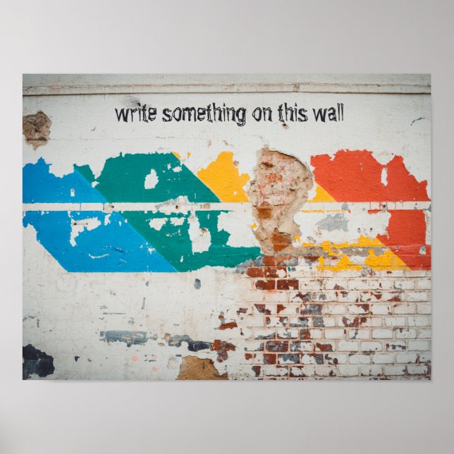 Poster Parede pintada antiga com grafite (Frente)