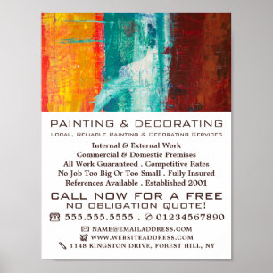 Poster Parede, Pintor e Decorador pintados por abstrato
