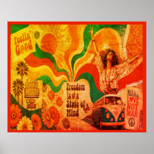 Poster Paredes com Gíria Groovy dos Anos 70 Estilo Retro