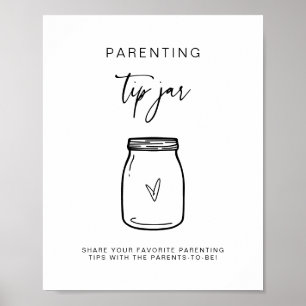 Poster Parentalidade Dica Jar Sinal Chá de fraldas Decor 