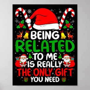 Poster Parentesco Comigo Camisa de Natal Divertida da Fam