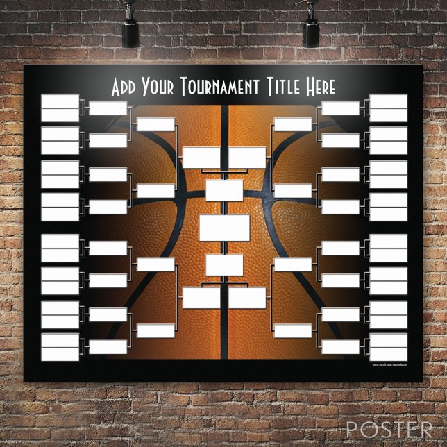 Poster Parêntese de Torneio de Basquete (Custom Tournament Bracket)
