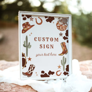 Poster Parêntese Personalizado Wild West do aniversário d