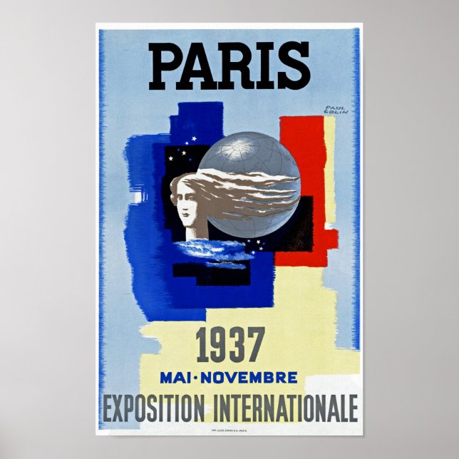 Póster Paris 1937 ~ Exposição Internacional (Frente)