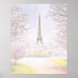 Poster Paris bonito nos Pastels