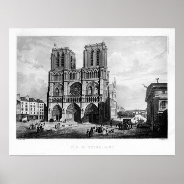 Póster Paris c. 1835 - Notre Dame (Frente)