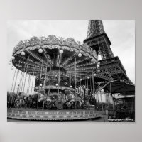 Paris Carousel B&W