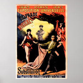 Poster Paris Delprade Mystere! Teatro Mágico de 1889 Vint