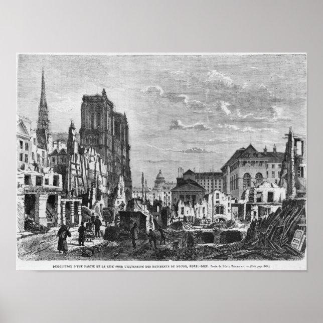 Póster Paris, demolição de uma parte do Cite (Frente)