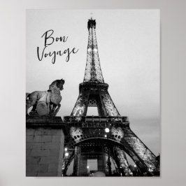 Poster Paris Desceu Eiffel Tower Bon Voyage Viagem