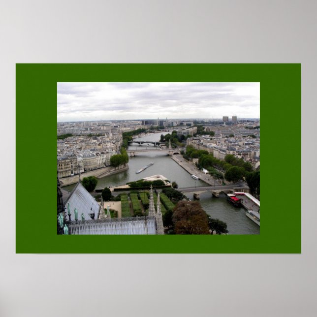 Póster Paris e o Sena de Notre Dame (Frente)