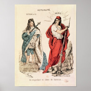 Póster Paris e Versalhes que brilham em se, 1871