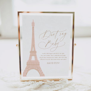 Poster Paris Eiffel Tower Chá de fraldas Don't say Baby S