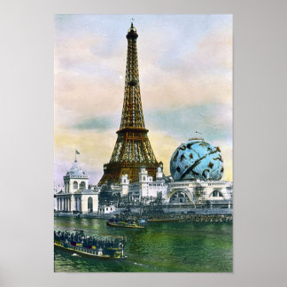 Poster Paris France World Fair 1889 - Viagens vintage