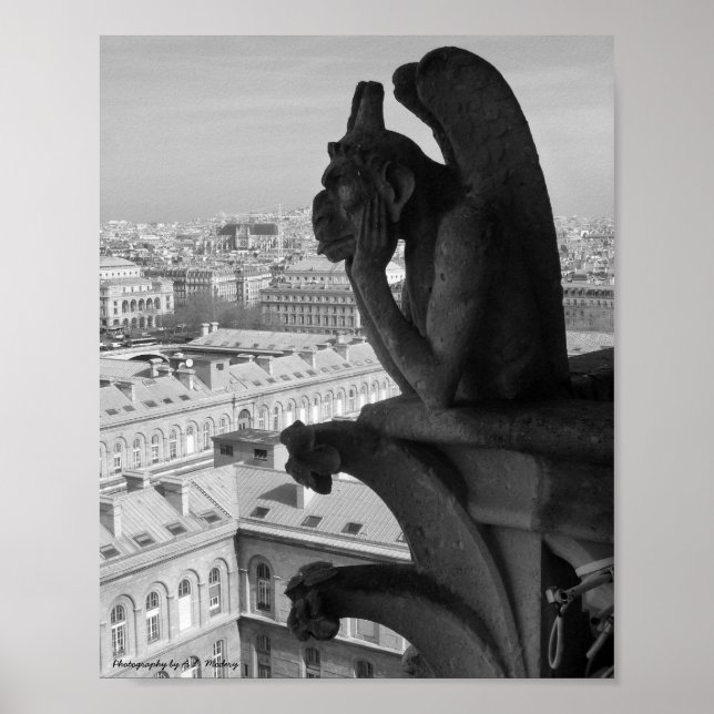 Poster Paris Gargoyle B&W (Frente)