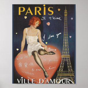 Poster Paris je t' aime, velho poster.