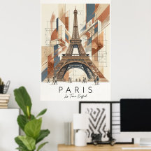 Paris La Tour Eiffel – Affiche d'Art Architectural
